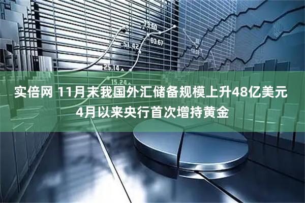 实倍网 11月末我国外汇储备规模上升48亿美元 4月以来央行首次增持黄金