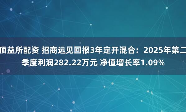 顶益所配资 招商远见回报3年定开混合：2025年第二季度利润282.22万元 净值增长率1.09%